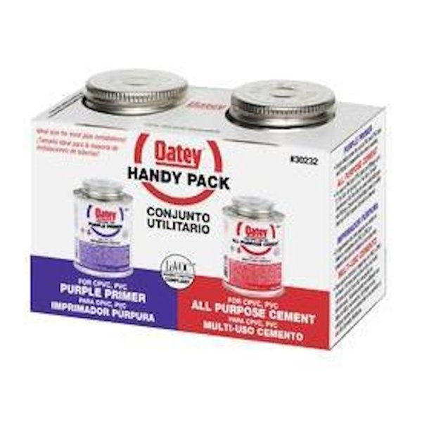 Oatey Handy Pack Milky Clear Primer and Cement For PVC , 2PK 30250